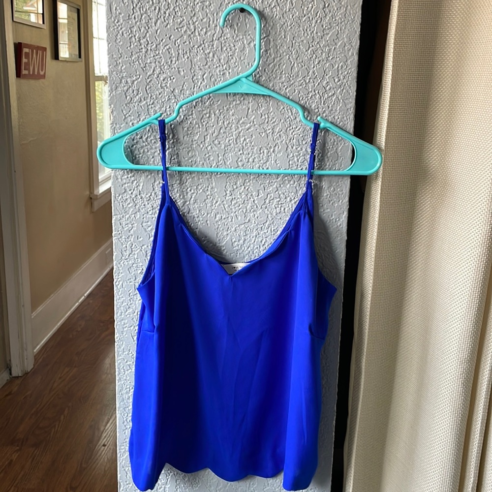 Blue Love Tree Tank Top Small